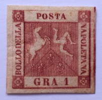 Francobollo 1 Grano II Tavola Carminio MLH S.4a Napoli Eccezionale